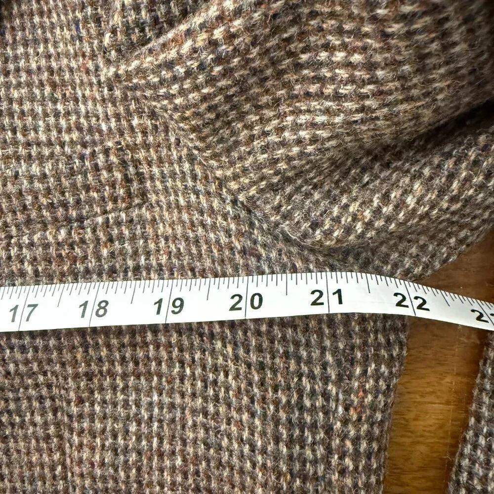 Harris Tweed Blazer Mens Brown Beige Pure Scottish Wool Herringbone Tweed